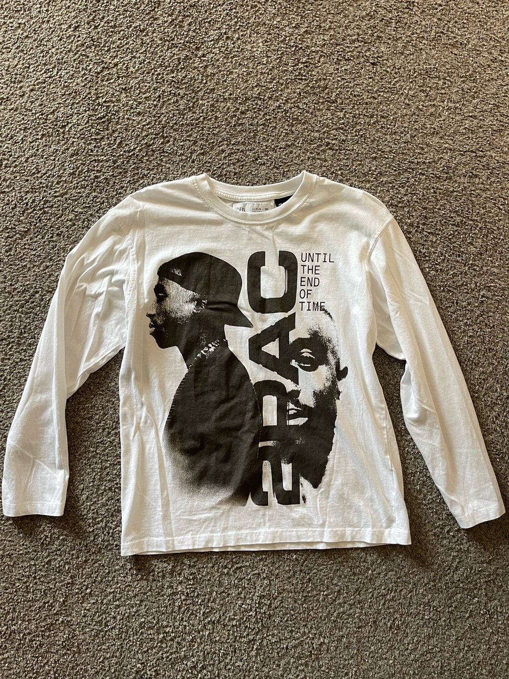 Boys Tupac Zara White Long-Sleeve Tee
